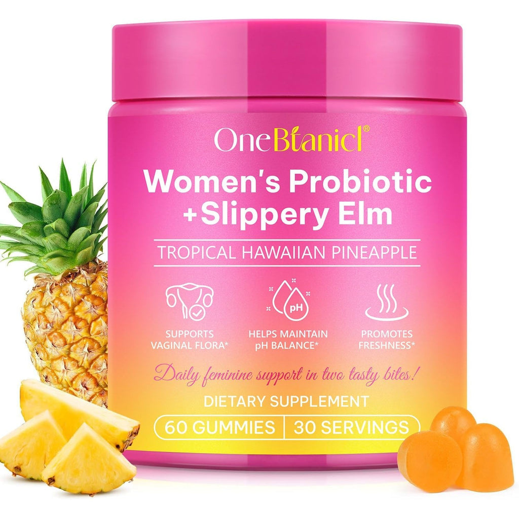 Feminine Probiotics Gummies,Vaginal Women Probiotic,Feminine Balance Ph Gummies for Healthy Odor,Improve Immune,Support Vaginal Health,With Slippery Elm(60 Gummies)