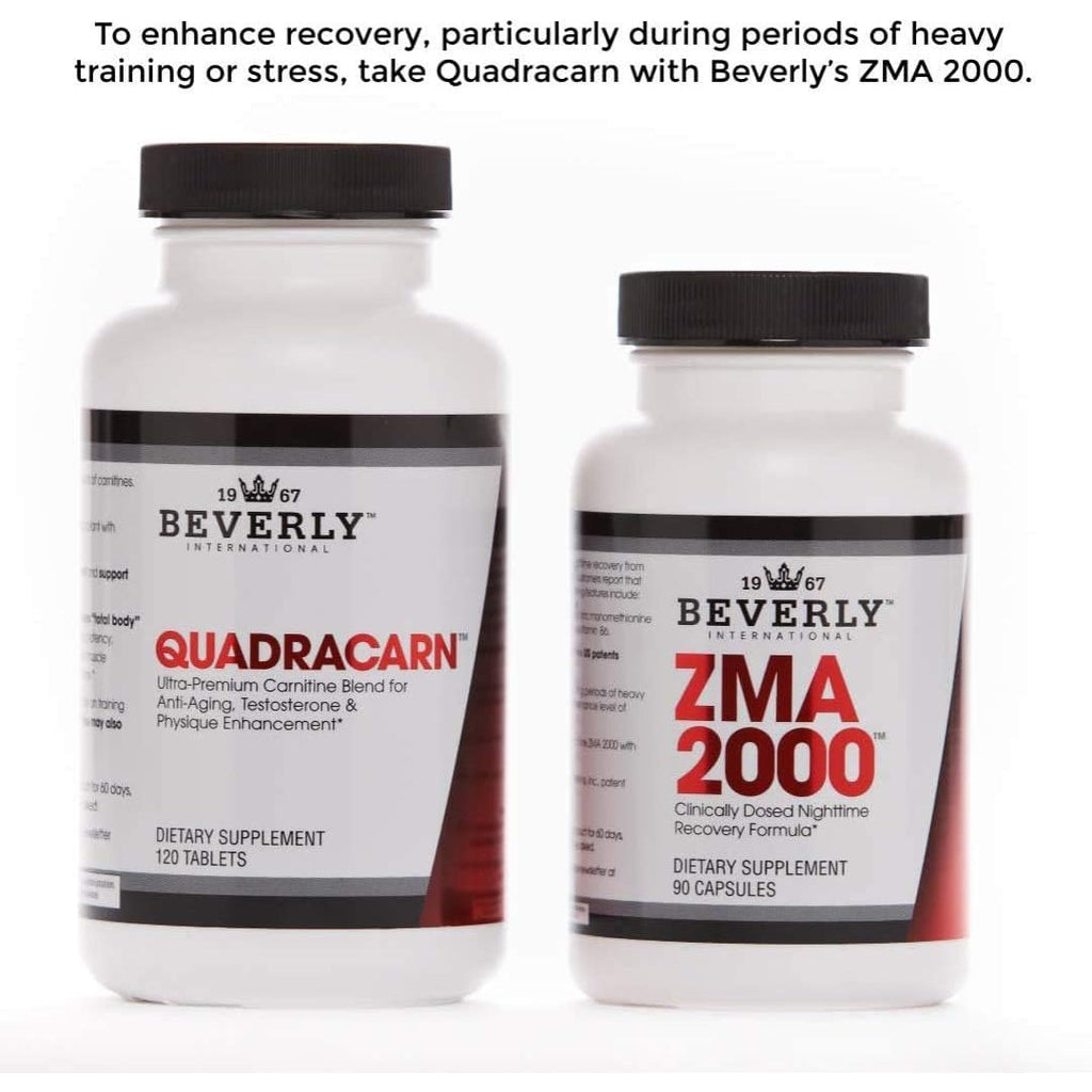 Beverly International Quadracarn 4X-Potency, Lab Tested Ultra-Premium Carnitine Blend for Fat Loss, Muscle Definition, Metabolism, Mood, Energy Boost, Anti-Aging, Brain Function. 120 Tablets.