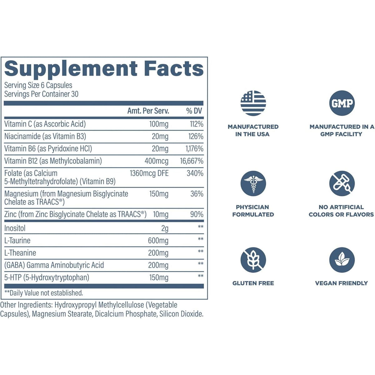 Revive MD Calm, Emotional Well-Being Support Supplement - Stress Management for Men & Women - Mood Enhancement Supplement Promotes Relaxation with L-Theanine, GABA & 5-HTP (180 Capsules, 30 Servings)