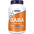 NOW Foods Supplements, GABA (Gamma-Aminobutyric Acid) 750Mg, Neurotransmitter Support*, 200 Veg Capsules