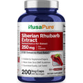 Nusapure Siberian Rhubarb, 250 Mg, 200 Veg Capsules (Non-Gmo, Vegan)