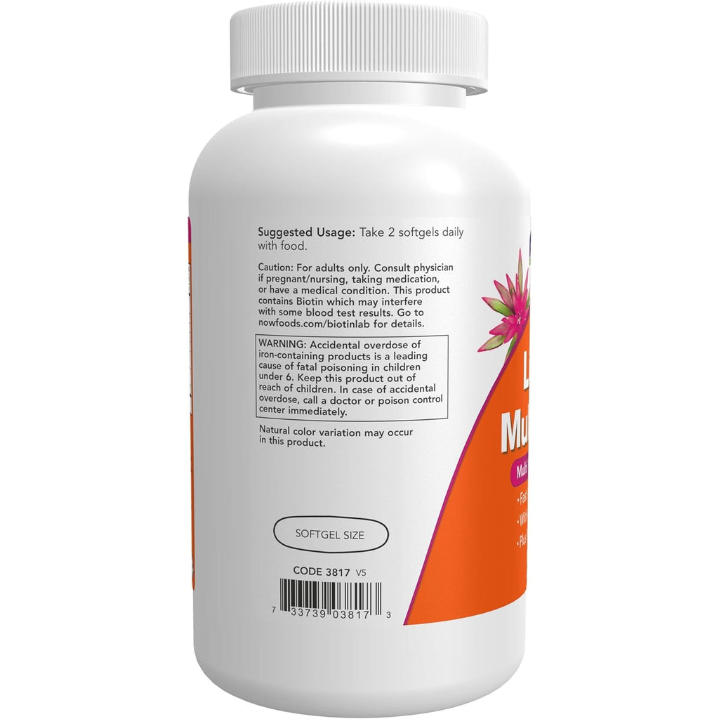 NOW Foods Supplements, Liquid Multi Gels with Lutein and Lycopene, plus Flax Seed Oil, 180 Softgels