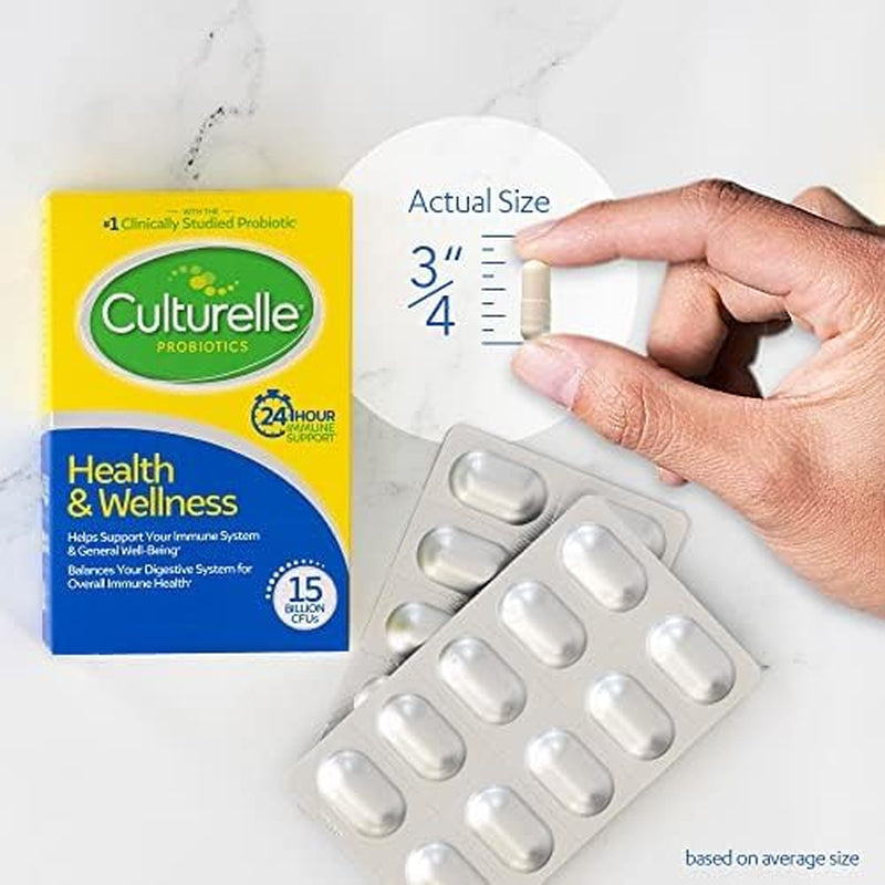 Culturelle Health & Wellness Daily Probiotic Supplement for Men & Women, Helps Support Your Immune System, Occasional Diarrhea, Gas & Bloating, 15 Billion Cfus, Non-Gmo, 50 Count