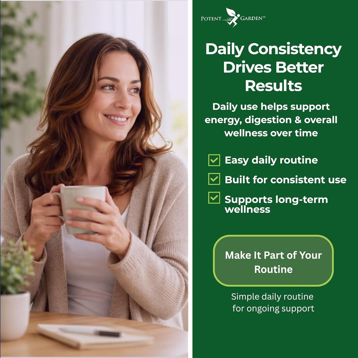 Potent Garden Organic Superfood Greens, Fruit and Veggies Supplement Rich in Vitamins & Antioxidants with Alfalfa, Beet Root & Tart Cherry to Boost Energy, Immunity & Gut Health, Greens Tablets 60 Ct