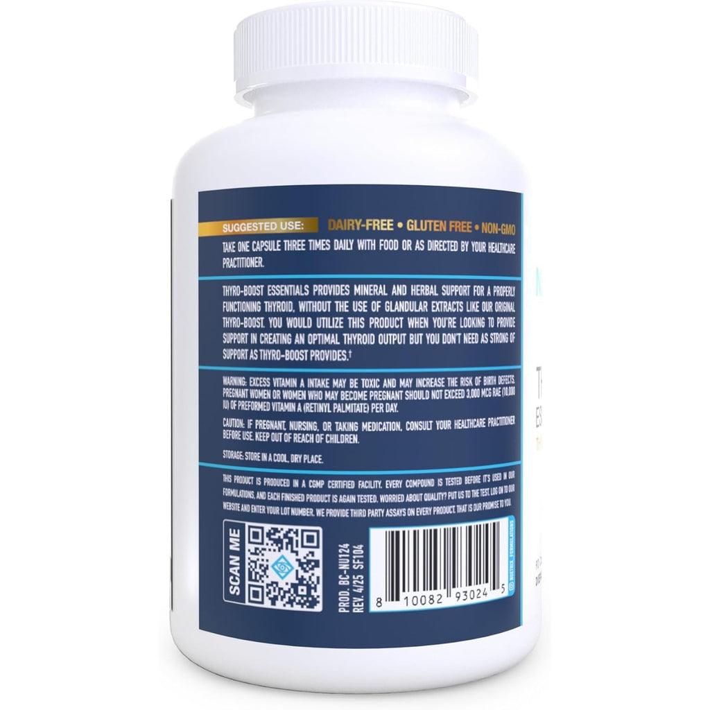 Nuethix Formulations Thyro-Boost Essentials, Non-Glandular Support to Assist with Optimal Thyroid Function, 90 Capsules
