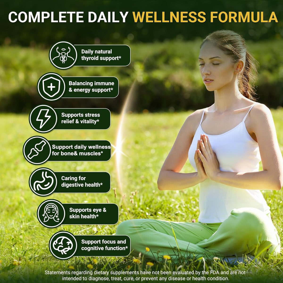 Thyroid Support for Women & Men, 22 in 1 Natural Herbal Formula Support Body Immune & Balance | Kelp Ashwagandha Turmeric Selenium Zinc L-Tyrosine Vitamin B12 | Thyroid Supplement Liquid Drops, 120 ML