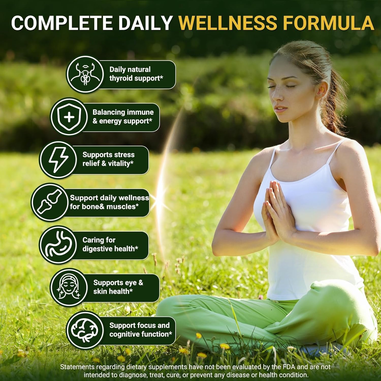 Thyroid Support for Women & Men, 22 in 1 Natural Herbal Formula Support Body Immune & Balance | Kelp Ashwagandha Turmeric Selenium Zinc L-Tyrosine Vitamin B12 | Thyroid Supplement Liquid Drops, 120 ML