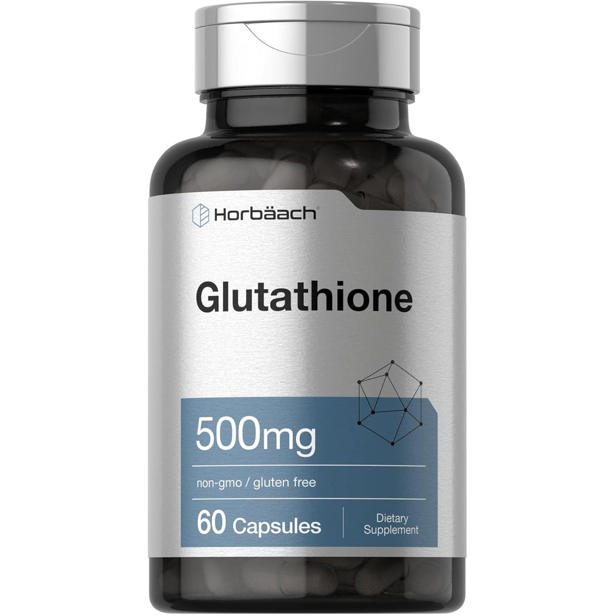 Horbäach Glutathione 500Mg | 60 Capsules | Reduced Form | Non-Gmo & Gluten Free Supplement