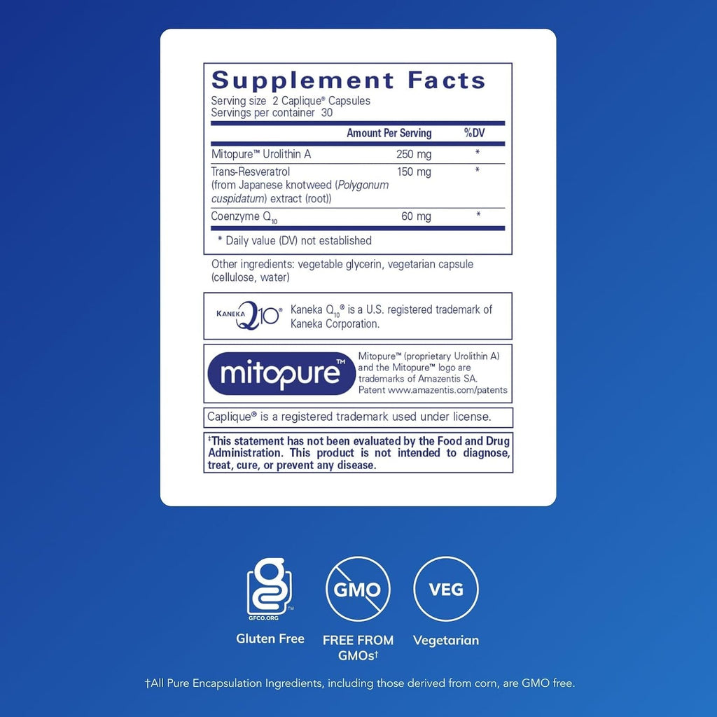 Pure Encapsulations Renual | Urolithin a Supplement | Support for Muscle Function, Cellular Energy Production, Mitochondrial Health, and Healthy Aging* | 60 Caplique Capsules