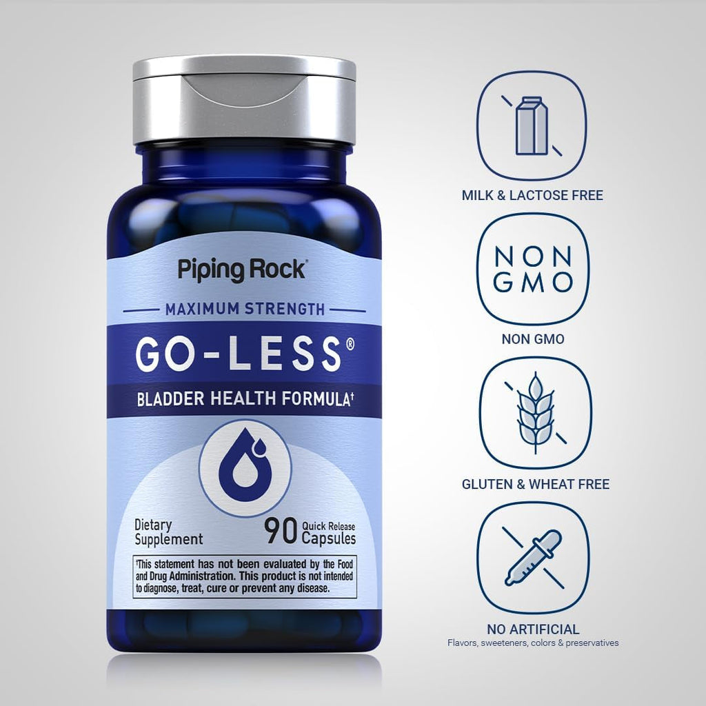 Piping Rock Bladder Control Pills for Women and Men | 90 Capsules | Maximum Strength Formula | Pumpkin Seed Extract | Non-Gmo, Gluten Free Supplement