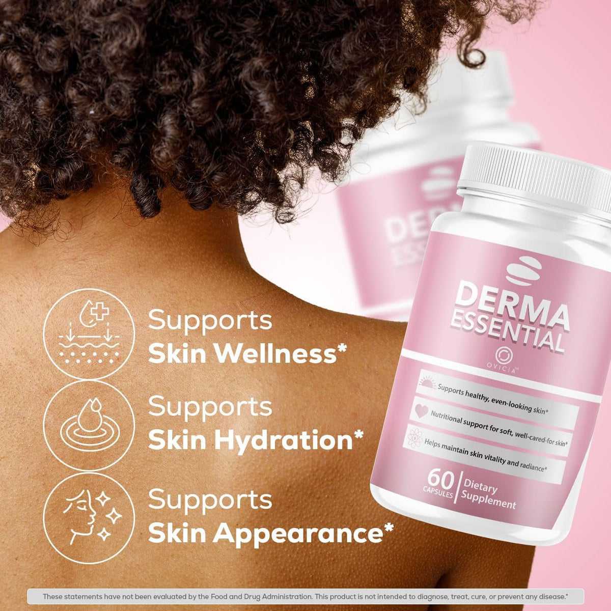 Derma Essential - Derma Essential Capsules Advanced Formula Support Premium Natural Ingredients, Dermaessential Pills Maximum Strength Health and Wellness Reviews, 60 Capsules for 1 Month