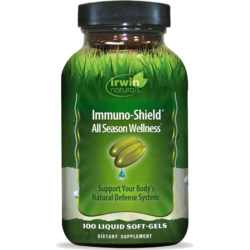 Irwin Naturals Immuno-Shield All Season Wellness - Promote Body'S Natural Defense System - Powerful Antioxidants and Immune Support Supplement for Men and Women - 100 Liquid Soft-Gels
