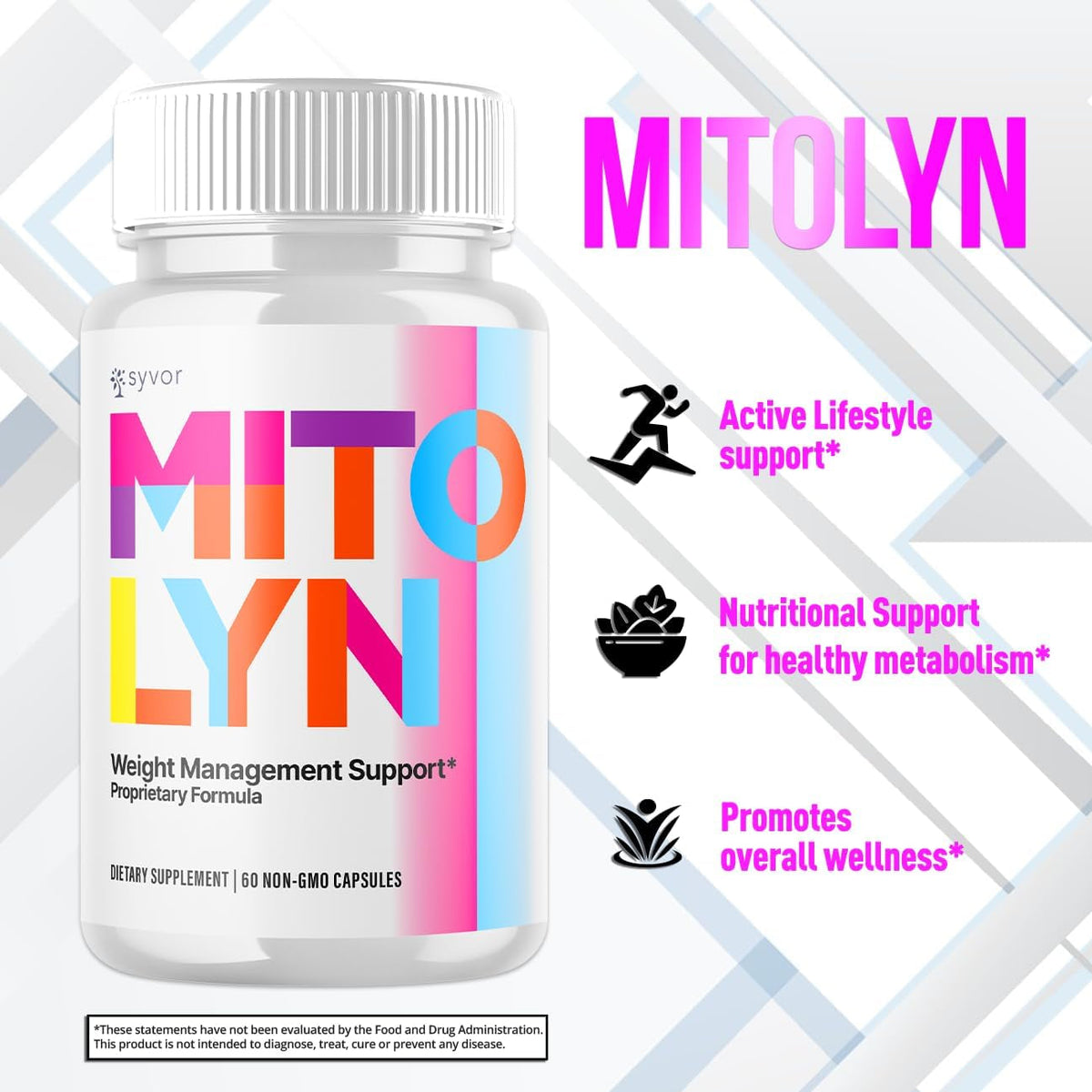 Mitolyn Pills, Official Mitolyn Purple Peel Capsules Advanced Formula Supplement, All Natural Mito Lyn Keto Support Maximum Strength Energy and Wellness Capsulas Mitolin Vitamin Pastilla (60 Capsules)