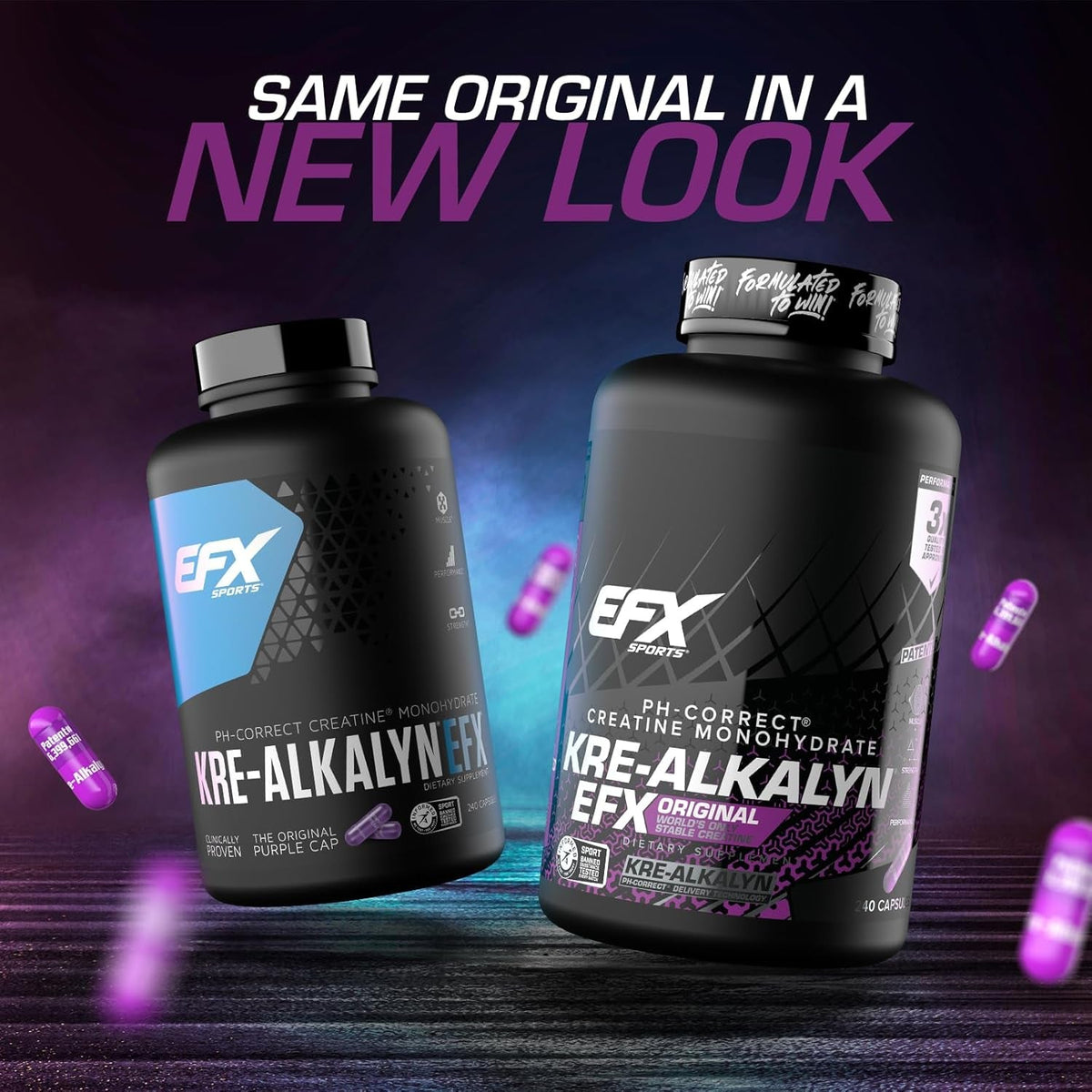 EFX Sports Kre-Alkalyn EFX | Ph Correct Creatine Monohydrate Pill Supplement | Strength, Muscle Growth & Performance | 120 Servings, 240 Capsules