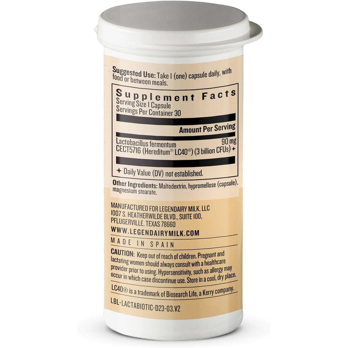 Legendairy Milk Lacta-Biotic Breastfeeding Probiotic | Lactation Supplements | Breast and Gut Health for Mom and Infant Immune Health for Baby | Daily Supplement for Healthy Lactation | 30 Count