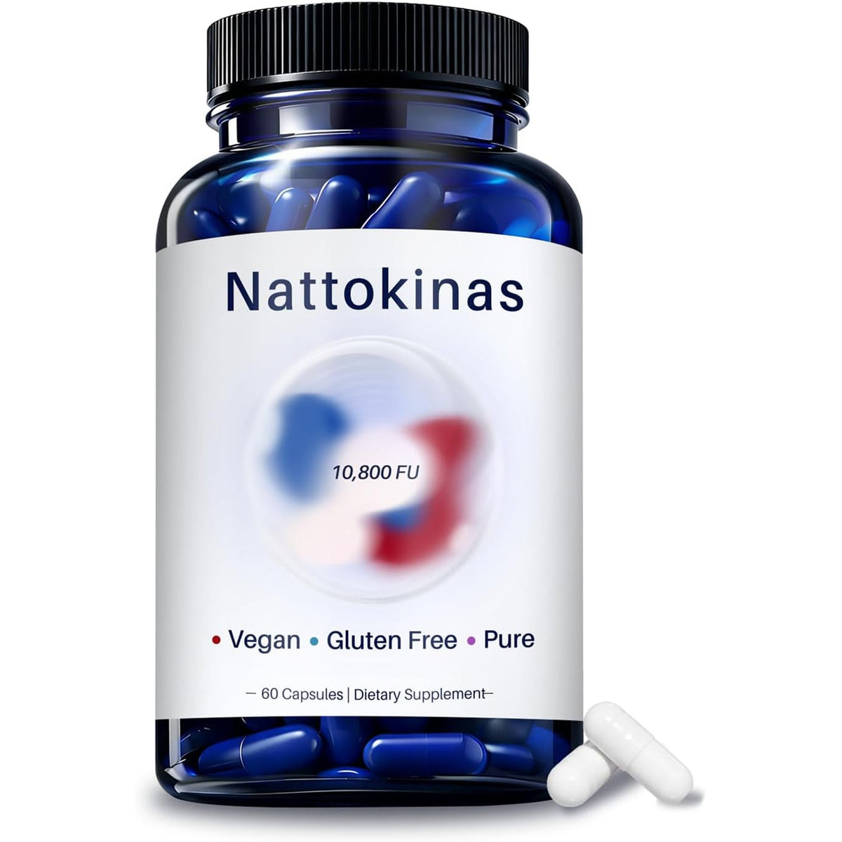Ultimate Nattokinase 10800 FU Capsules, Nattokinase Supplement for Heart Health & Daily Wellness Support, Vegan, Gluten Free, 60 Capsules
