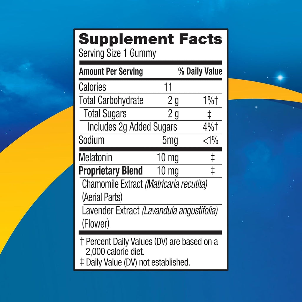 Midnite Deep Sleep Extra Strength, 10 Mg Melatonin Sleep Aid, Non-Habit Forming, Herbal Dietary Supplement for Adults, Drug-Free, Gluten-Free, and Lactose-Free, Vegetarian-Friendly, 36 Gummies