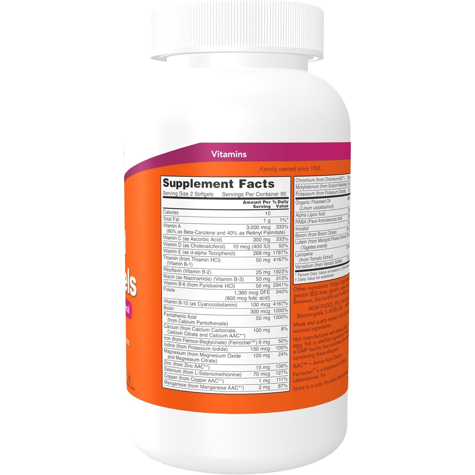 NOW Foods Supplements, Liquid Multi Gels with Lutein and Lycopene, plus Flax Seed Oil, 180 Softgels