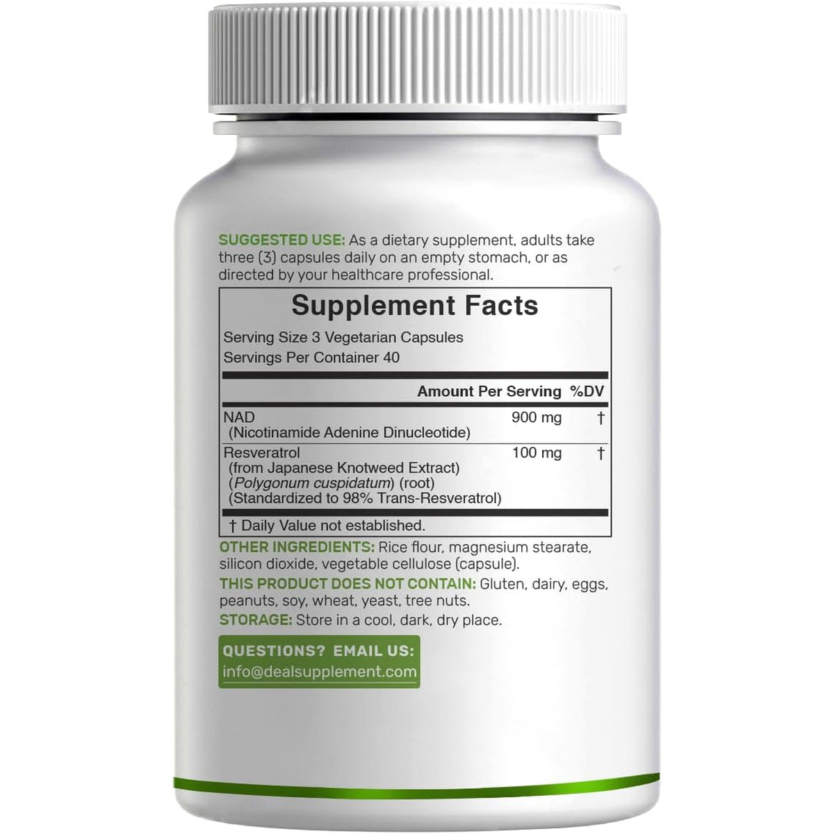 NAD+ Resveratrol Supplement 1,000Mg per Serving, 120 Veggie Capsules | 2-In-1 Extra Strength NMN Supplement Alternative | NAD Supplements for Women & Men | Non-Gmo, Gluten Free