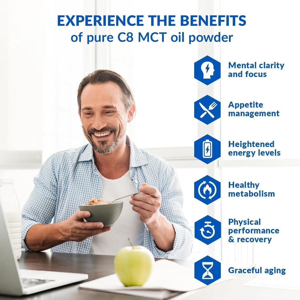 Biotrust Keto Elevate - C8 MCT Oil Powder - Ketogenic MCT Coffee Creamer, Keto Coffee Creamer - Clean Energy, Mental Focus & Clarity - 100% Caprylic Acid MCT Powder, Non-Gmo (Unflavored, 40 Servings)