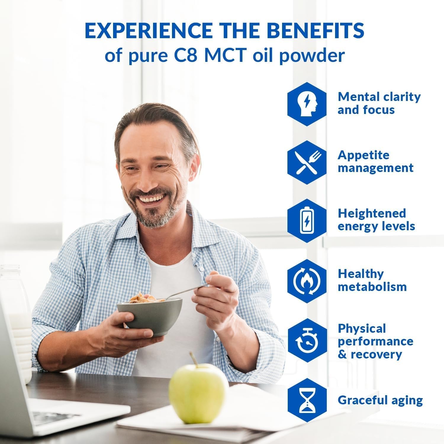 Biotrust Keto Elevate - C8 MCT Oil Powder - Ketogenic MCT Coffee Creamer, Keto Coffee Creamer - Clean Energy, Mental Focus & Clarity - 100% Caprylic Acid MCT Powder, Non-Gmo (Unflavored, 40 Servings)