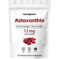 Nuvapure Astaxanthin 12Mg Softgels – Triple Strength Astaxanthin from Microalgae, Non-Gmo, Gluten Free, Antioxidant Dietary Supplement, 120 Softgels