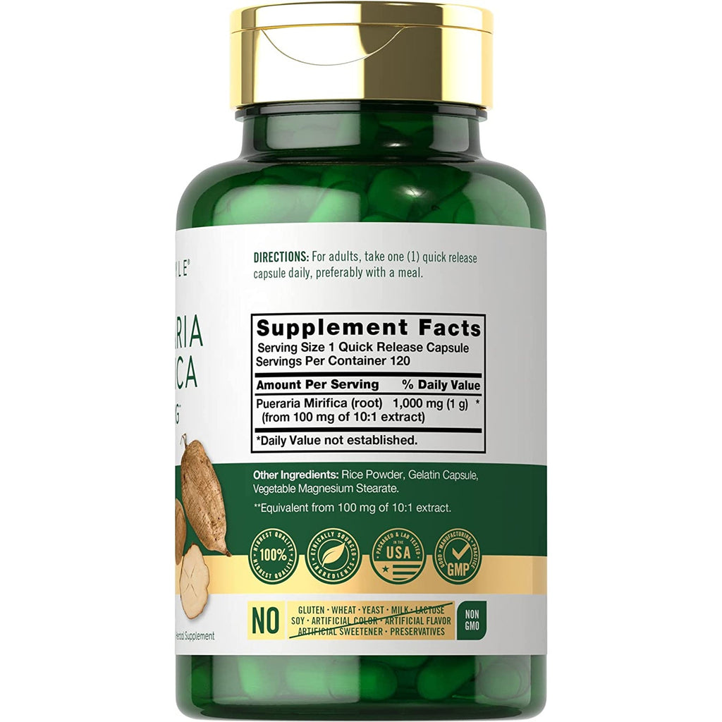 Carlyle Pueraria Mirifica Capsules | 120 Count | Root Extract | Non-Gmo & Gluten Free Supplement