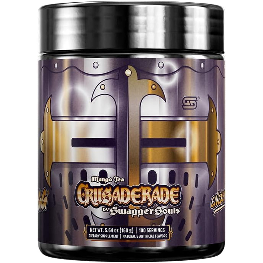 Gamer Supps GG Energy - Crusaderade by Swaggersouls (100 Servings) - Keto Friendly Gaming Energy and Nootropic Blend, Sugar Free + Caffeine + Vitamins + Immune Support, Powder Drink