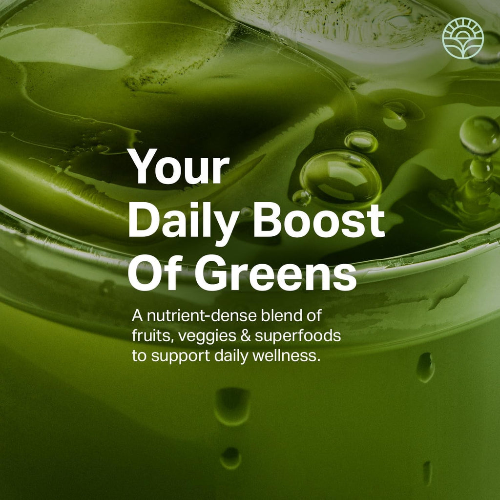 Proper, the Greens Daily Boost Organic Greens Powder. Whole Food, Apple Flavour Veggie Powder Superfood with Wheatgrass, Spirulina, Chlorella, Probiotics. Daily Drink Mix for Wellness and Digestion