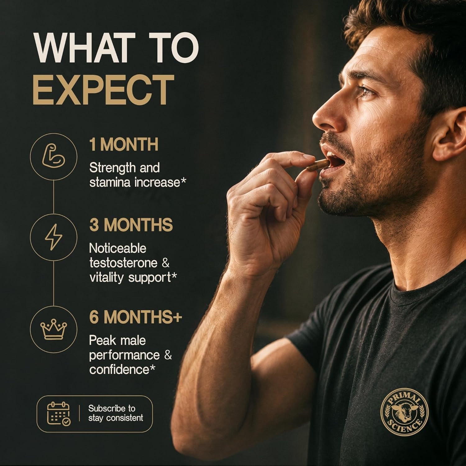 Beef Organ Supplement for Men 100% Grass Fed Beef Testicle, Prostate, Liver & Bone Matrix High Absorption with Black Pepper Non-Gmo, Hormone Free, Made in USA 90 Capsules