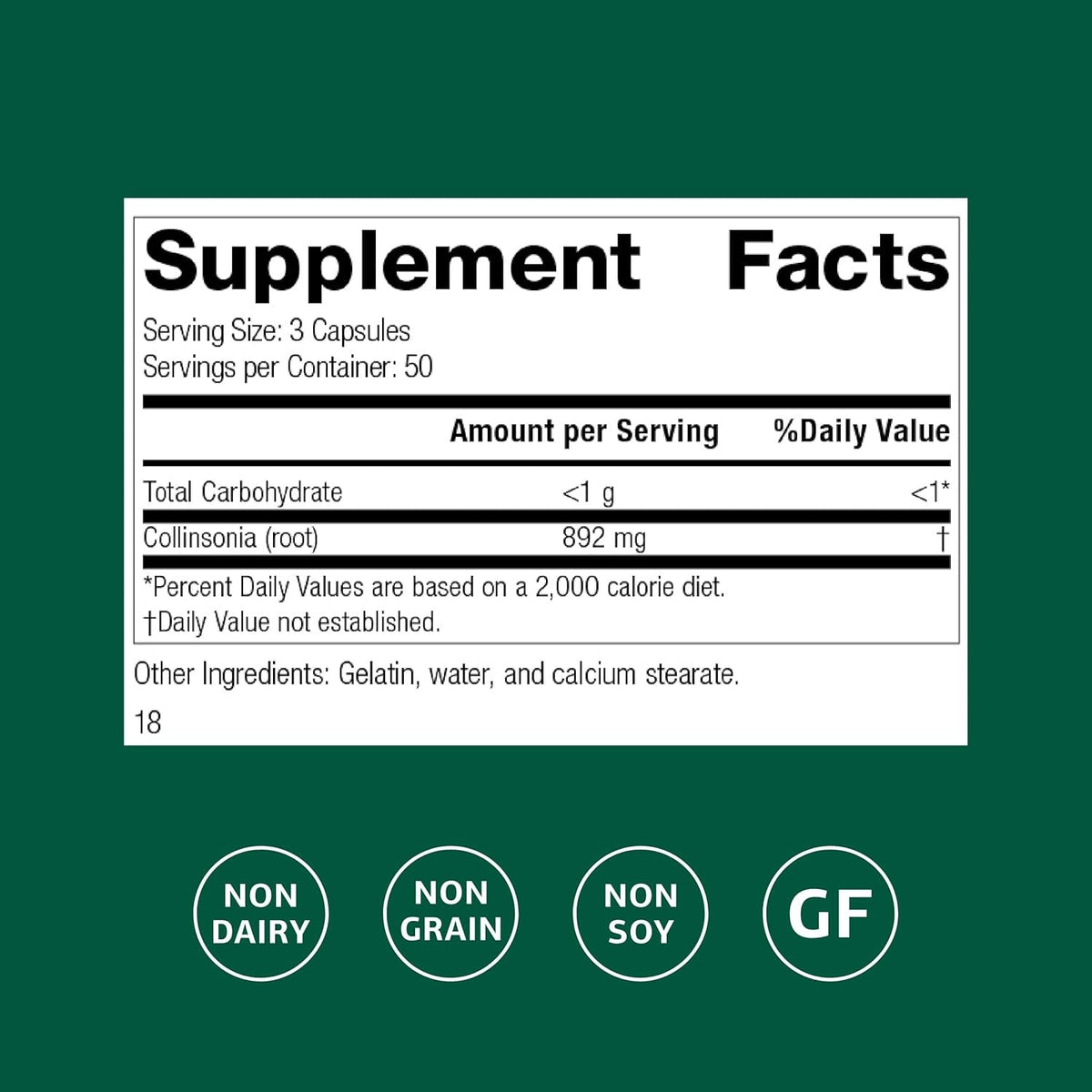 Standard Process Collinsonia Root - Healthy Vascular Tissue Support Supplement - Bladder & Kidney Health Supplement with Collinsonia Root - Supplement to Aid Digestive Health - 150 Capsules