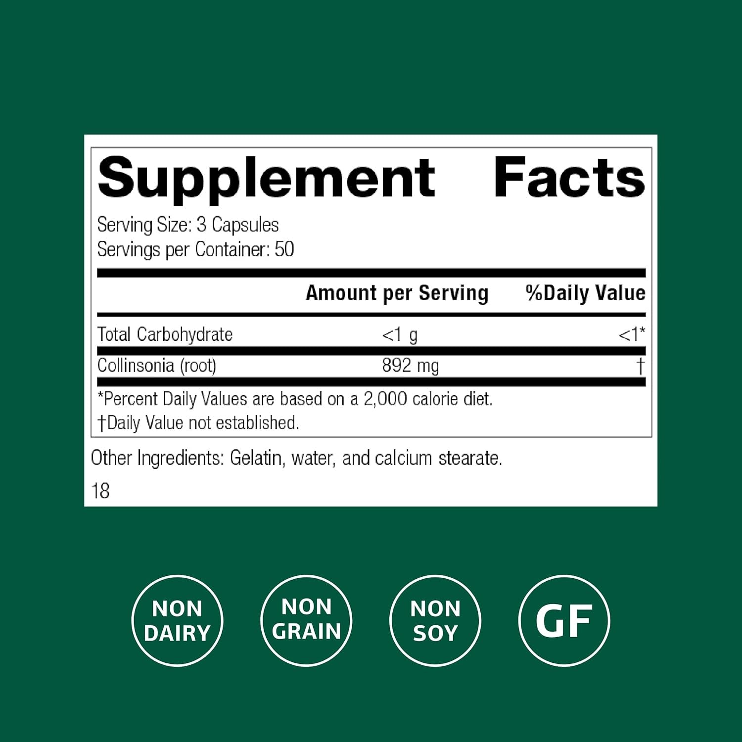 Standard Process Collinsonia Root - Healthy Vascular Tissue Support Supplement - Bladder & Kidney Health Supplement with Collinsonia Root - Supplement to Aid Digestive Health - 150 Capsules