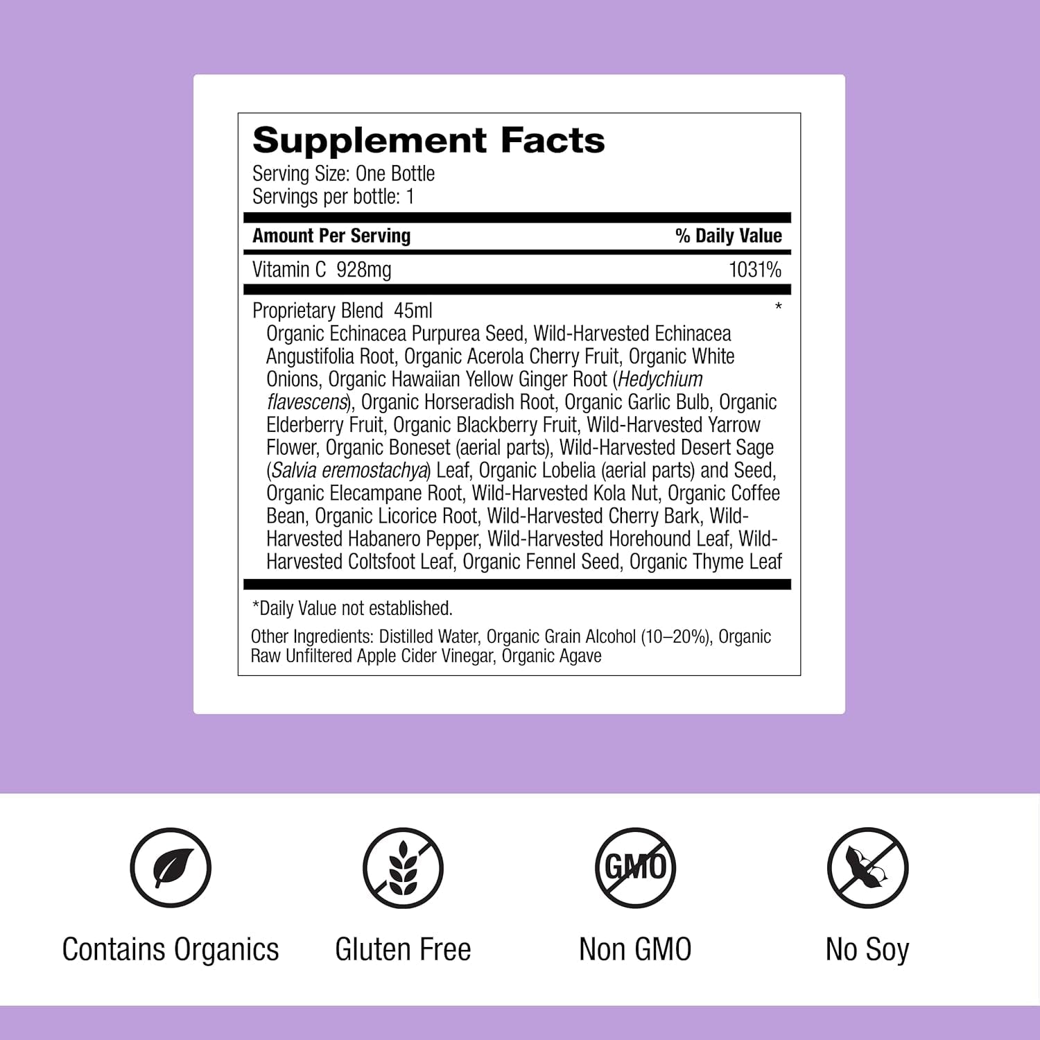 Dr. Schulze'S Herbal Shot | Organic Extract | Gluten-Free & Non-Gmo for Immune System Support | Total 9 Fl. Oz. | 6 Servings