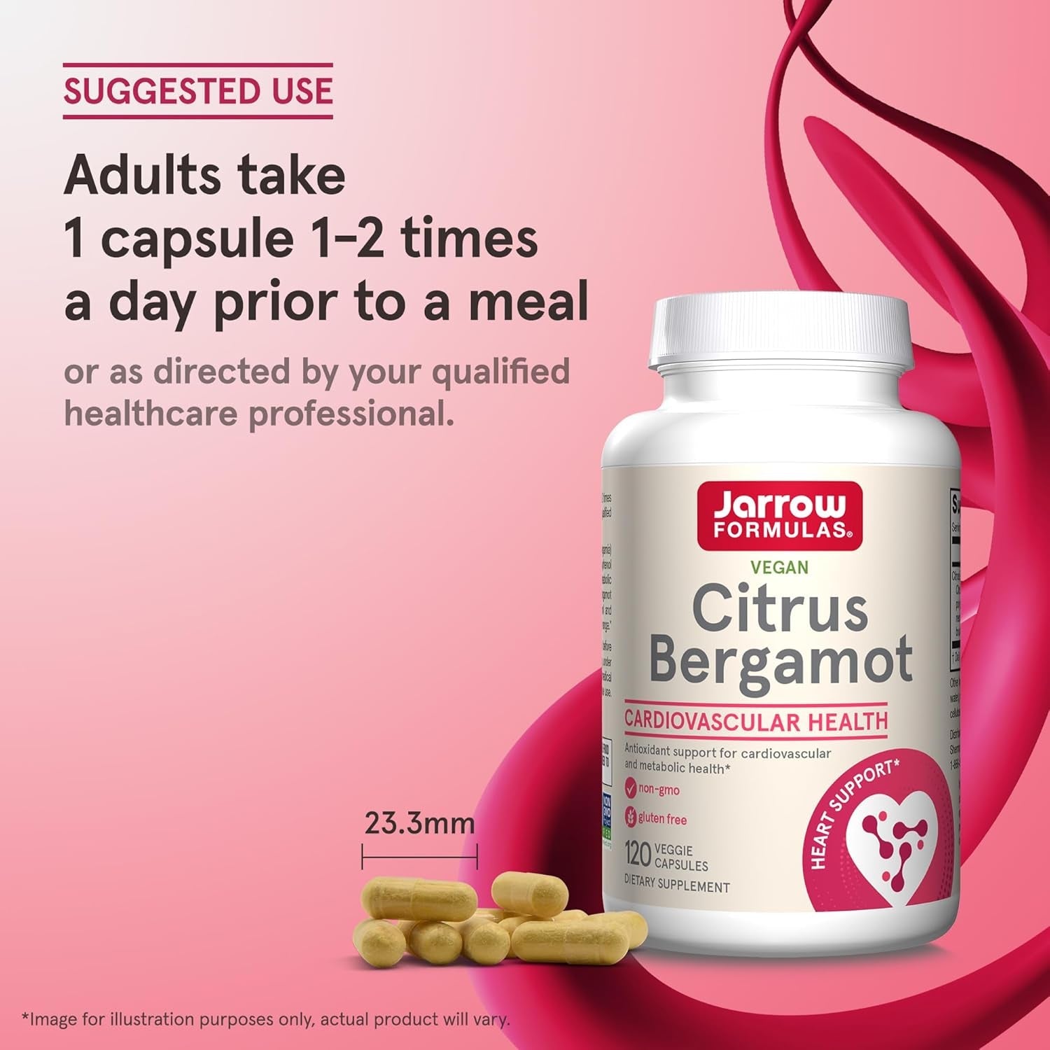 Jarrow Formulas Citrus Bergamot Supplement 500 Mg - 120 Servings (Veggie Caps) - Antioxidant Support for Cardiovascular & Metabolic Health - Dietary Supplement - Vegan Gluten-Free- Use with Qh-Absorb