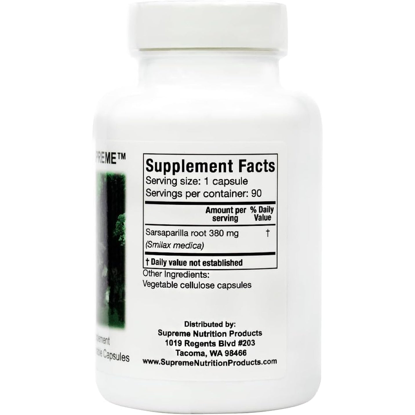 Supreme Nutrition Smilax Supreme, 90 Pure Sarsaparilla Vegetarian Capsules