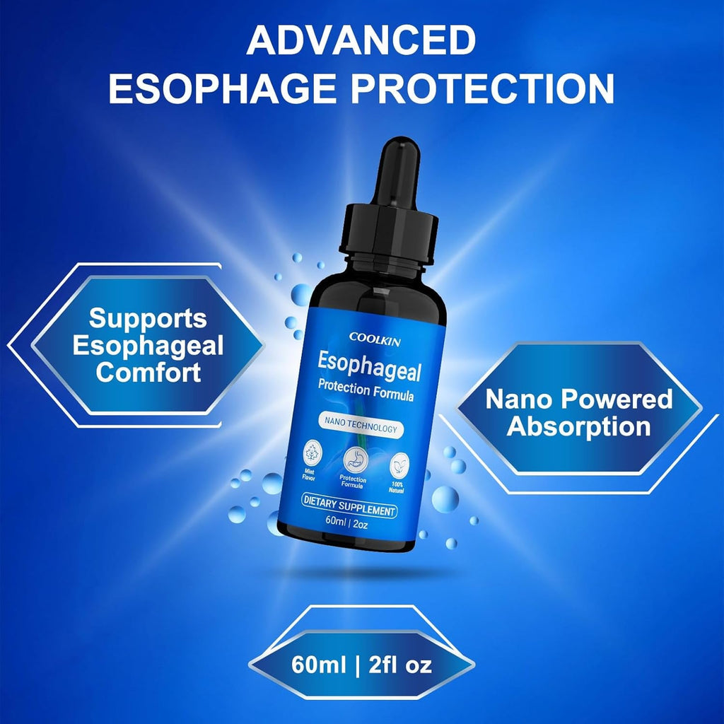 Nano Esophageal Relief Drops - Containing Slippery Elm Bark, Zinc, L-Carnosine, L-Glutamine & Aloe Extract - Non-Gmo, Dairy-Free - Soothes Digestive Discomfort, Supports Healthy Throat & Stomach