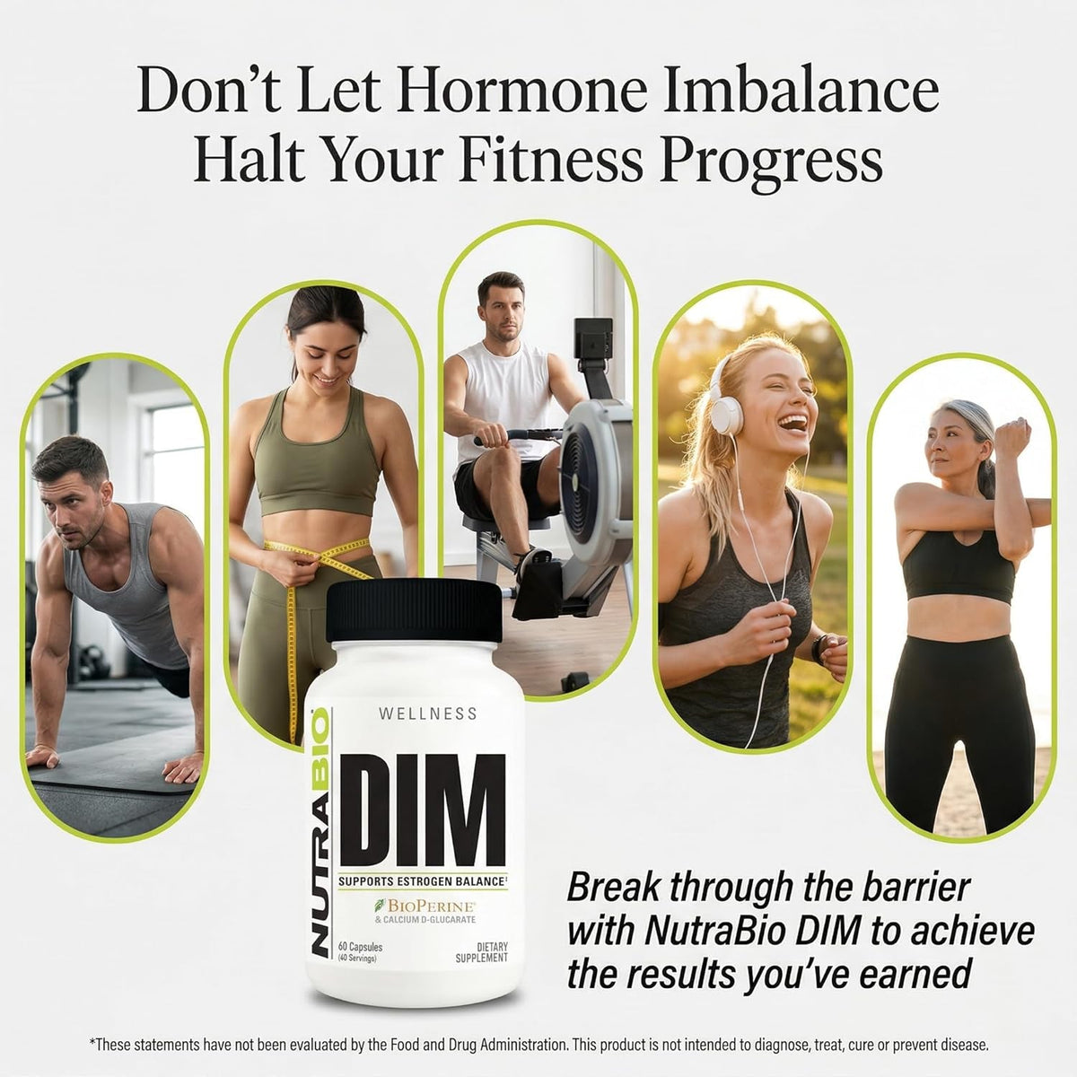 Nutrabio DIM Supplement, Supports Estrogen Balance, 100Mg - 60 Vegetable Capsules