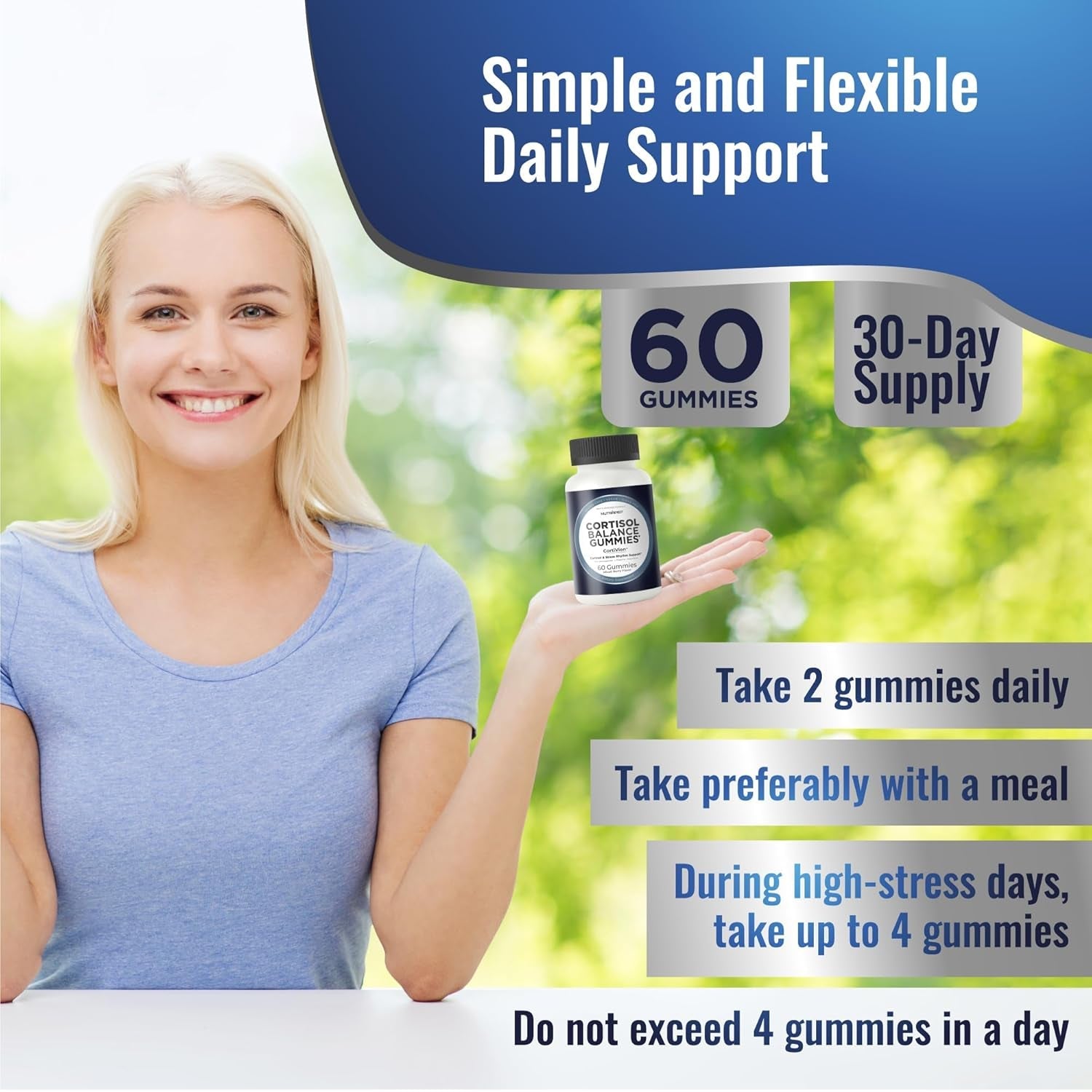 Nutrapep Cortisol Gummies for Women Men - 13-In-1 High Cortisol Reducer with Ashwagandha Magnesium L-Theanine Rhodiola Rosea - Daily Cortisol Detox Manager for Stress Focus Support - Vegan Sugar Free