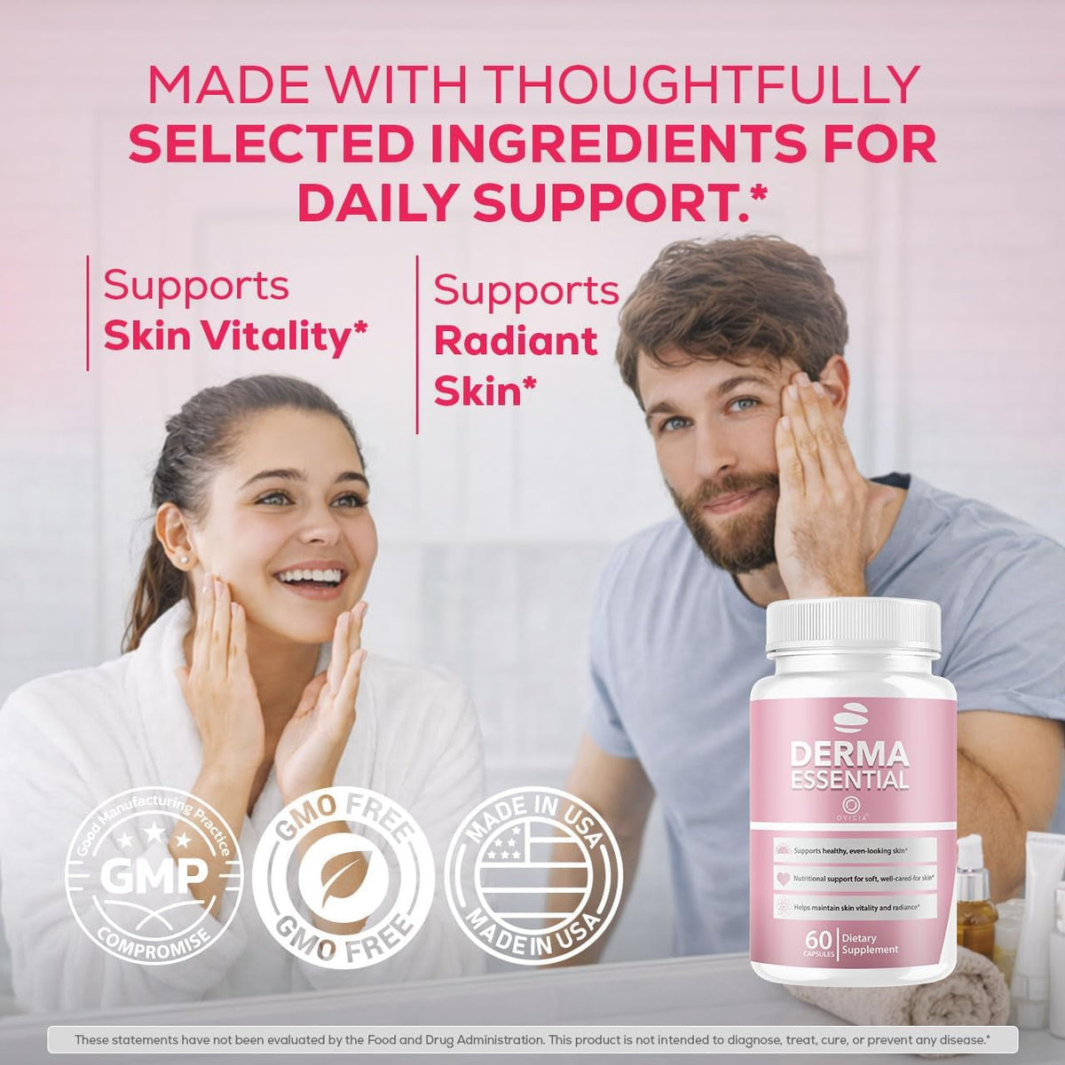 Derma Essential - Derma Essential Capsules Advanced Formula Support Premium Natural Ingredients, Dermaessential Pills Maximum Strength Health and Wellness Reviews, 60 Capsules for 1 Month