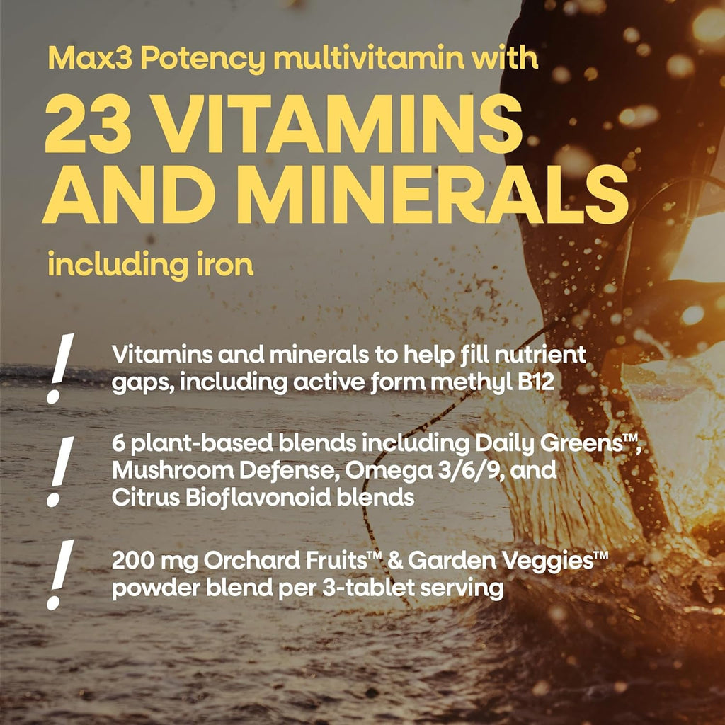 Nature'S Way Alive! Max3 Potency Daily Multivitamin with Iron, High Potency Adult Multivitamins to Support Cellular Energy Metabolism, Heart, and Muscle Function* for Women & Men, 90 Tablets