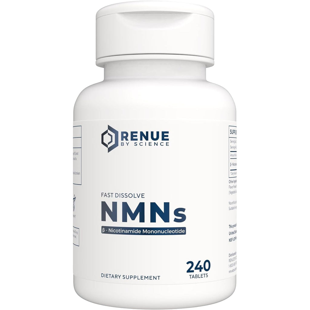 Renue by Science NMN Supplement | 240 Chewable Vegetarian Tablets - 250Mg Nicotinamide Mononucleotide per Serving | Lemon Flavour - Manufactured in the USA Third-Party Tested