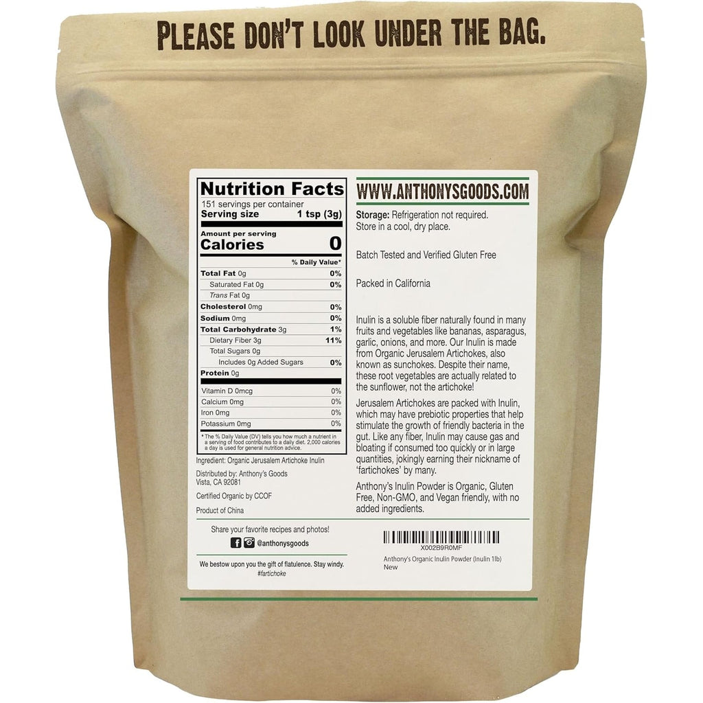 Anthony'S Organic Inulin Powder (1 Pound)
