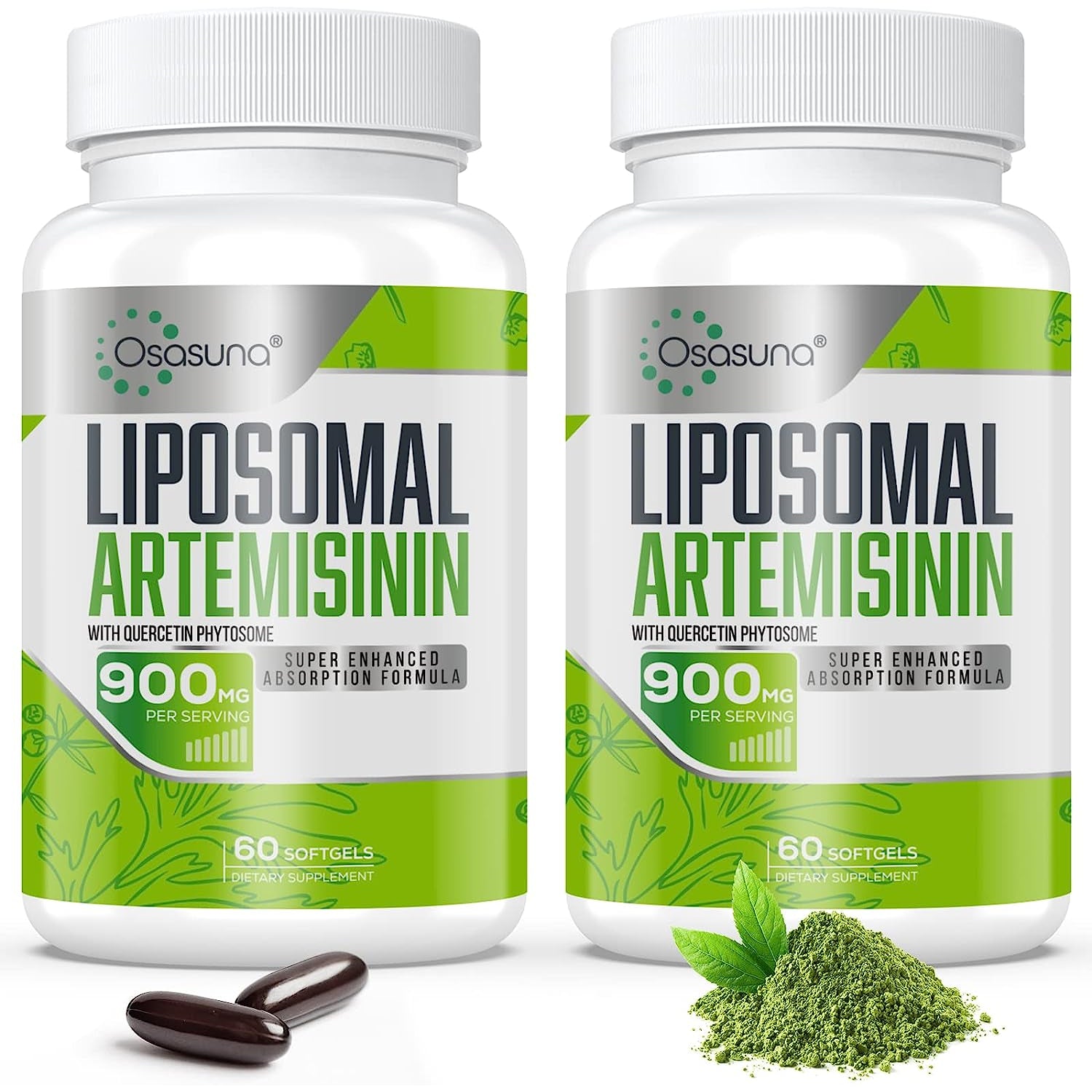 900 Mg Liposomal Artemisinin for Maximum Absorption, Sweet Wormwood Extract(Artemisia Annua) with Quercetin Phytosome 200 Mg, 120 Softgels