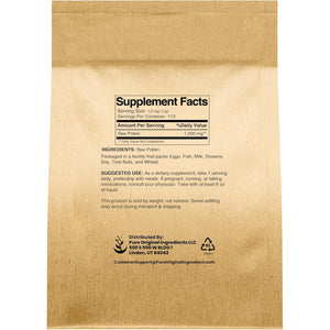 PURE ORIGINAL INGREDIENTS Bee Pollen, 4 Oz, No Fillers, Undiluted Pure Supplement