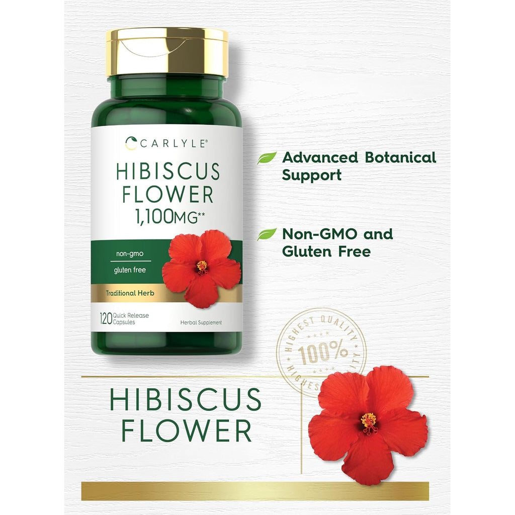 Carlyle Hibiscus Flower Extract | 120 Capsules | Non-Gmo, Gluten Free Supplement