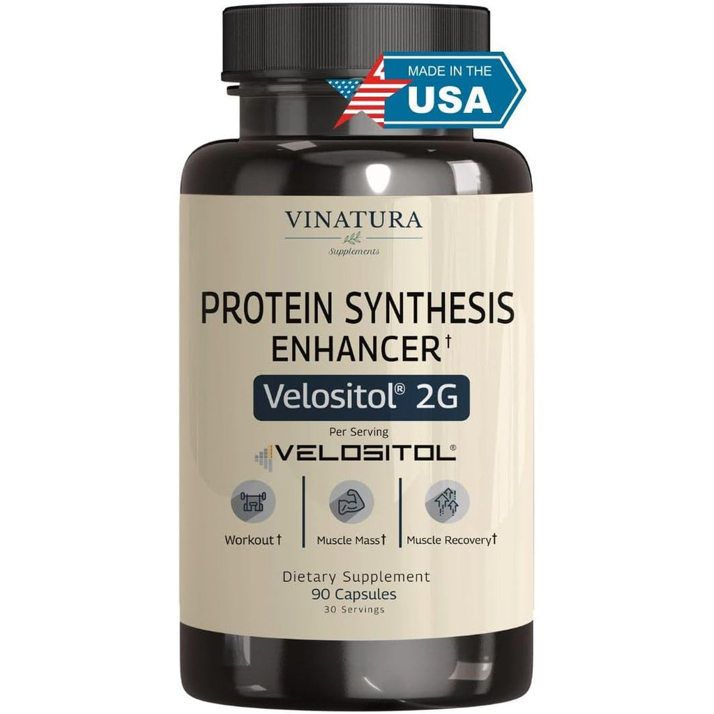VINATURA Velositol Supplements - Protein Synthesis Enhancer for Strength and Muscle Support, for Men and Women, 90 Capsules