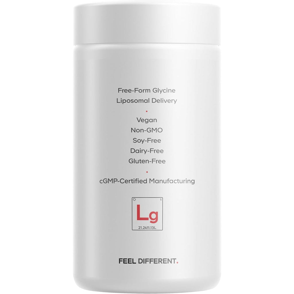 Codeage Liposomal Glycine+ – 1,500 Mg Free-Form Glycine Supplement with Liposomal Delivery, Amino Acid Support, 2-Month Supply – 180 Capsules