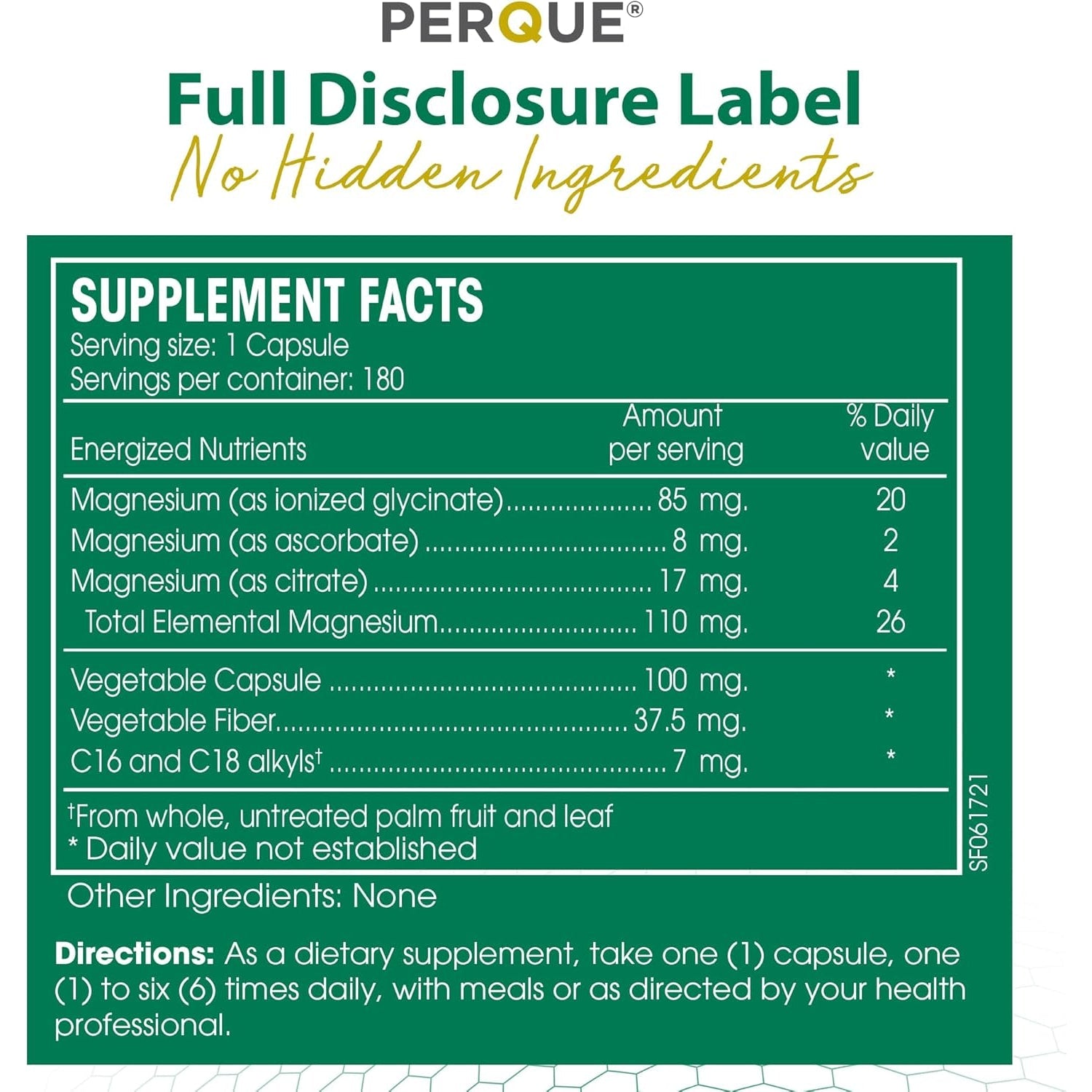 PERQUE Mg plus Guard 180 Vegetable Capsules