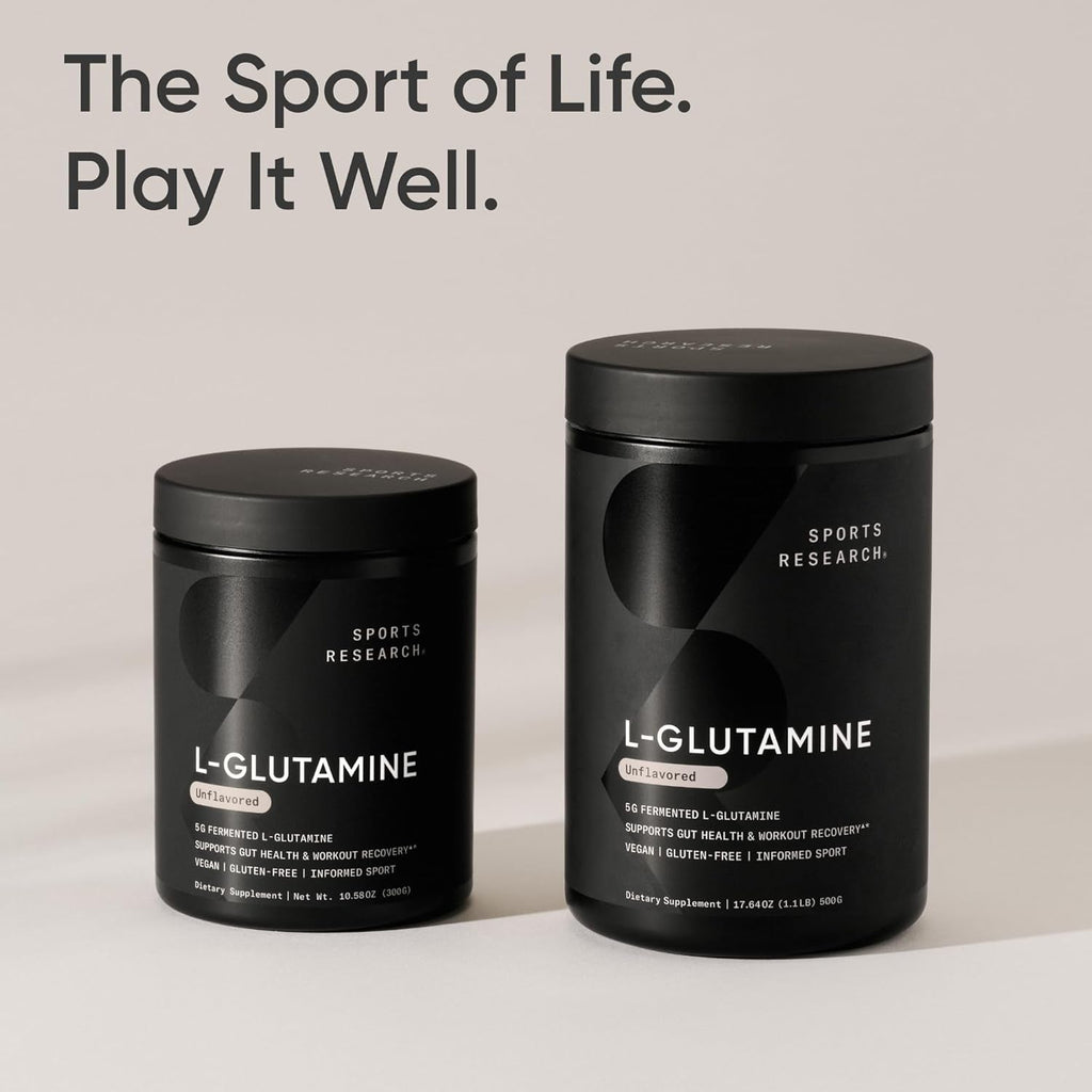 Sports Research L-Glutamine - Workout Recovery, Immune Health & Gut Health Support - 5 G per Serving - 10.58 Oz