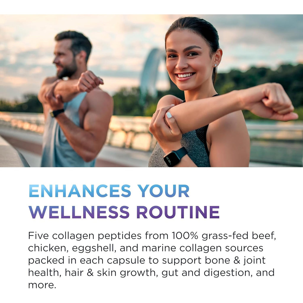 Dr. Emil Nutrition Multi Collagen - Hydrolyzed Collagen Supplement - Types I, II, III, V & X - Hair, Skin, Nails & Joint Support - Non-Gmo & Dairy-Free - plus Biotin & Vitamin D - 60 Servings